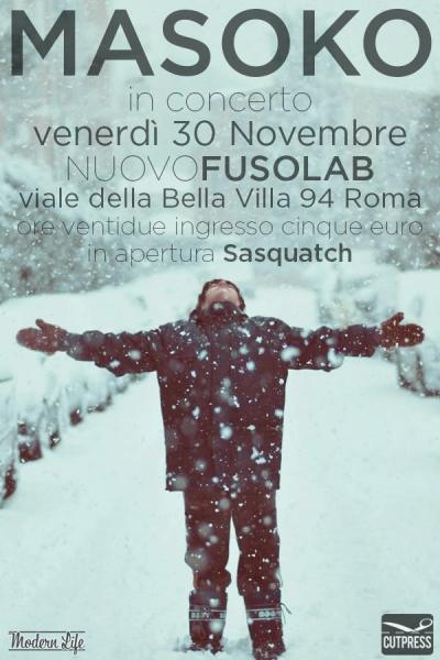 CUT PRESS NIGHTS presenta MASOKO + THE SASQUATCH - 30 Novembre
