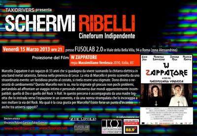 Schermi Ribelli - Proiezione "W ZAPPATORE" - Venerdì 15 Marzo